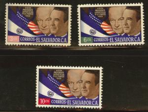 El Salvador Scott 702-705 Used 1955 Eisenhower flag set