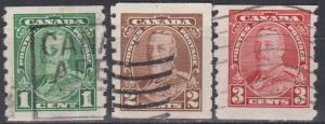 Canada #228-30 F-VF Used CV $4.85 (B10027)