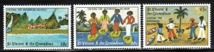 St. Vincent #1740-42 ~ Cplt Se of 3 ~ Childrens Art, Beach, Boat  ~ MNH (1992)