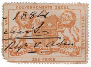 (I.B) Stellaland (Bechuanaland) Revenue : Duty Stamp 6d