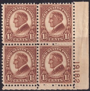 #633 Mint NH, VF, Plate number block of 4 (CV $115) (CV $2.6 - ID49771) - Jos...