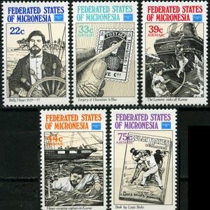 MICRONESIA 1986 - Scott# 52+C21-4 Buccaneer Set of 5 NH