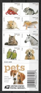 2016 complete Forever Pets booklet of 20 Sc#5106-25 MNH