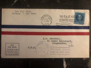 1927 Habana Cuba First Flight airmail cover FFC to Key West FL USA FAM 4