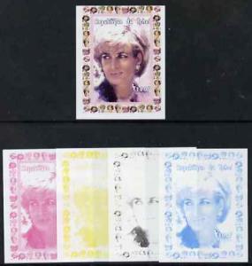 Chad 1997 Princess Diana 300f series #5 imperf deluxe she...