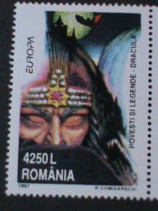 ​ROMANIA-1997-SC#4158a-EUROPA-DRACULA-STRIP STAMP-MNH VF WE SHIP TO WORLDWIDE