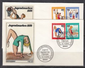 Germany Scott B526-9 Folio FDC - Olympic Youth Taining