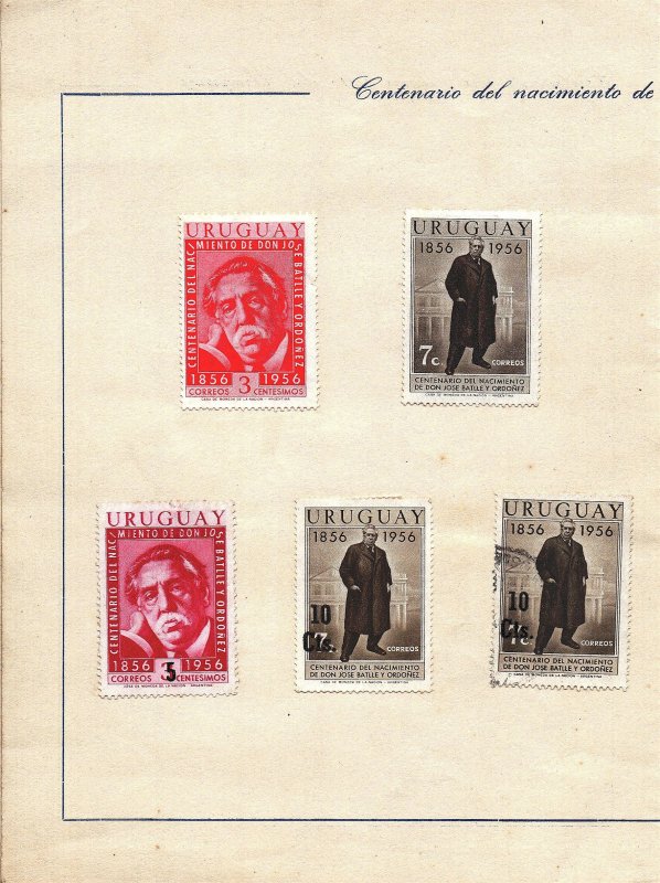 Uruguay Folder signed by authority Uruguayan post Director with postmark on sign