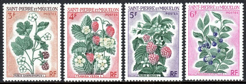 St Pierre & Miquelon 400-403, MNH. Blackberries, Strawberries, Raspberries, 1970