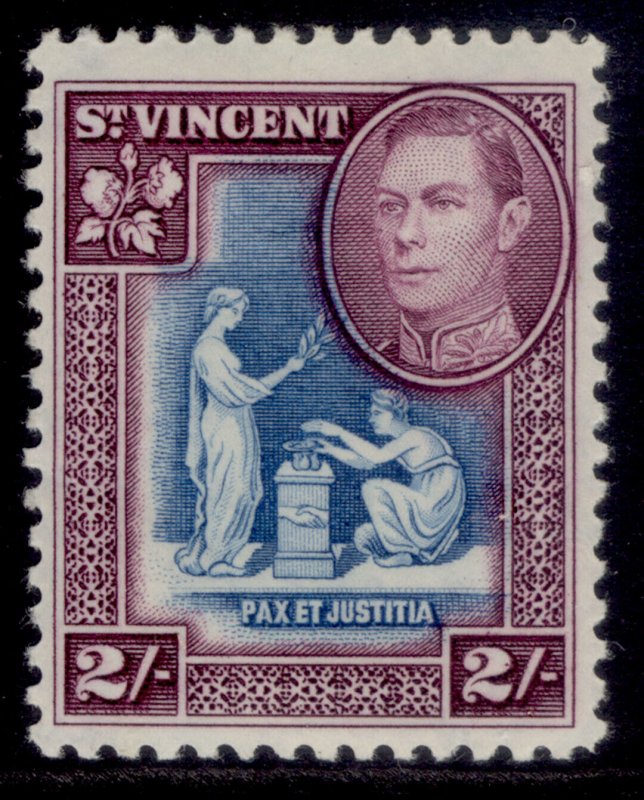 ST. VINCENT GVI SG157, 2s blue & purple, M MINT.