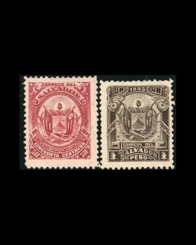 VINTAGE: EL SALVADOR 1896 OGLH,BH,LHR SCOTT#O13-24 $48.25 LOT# ELS1896Z