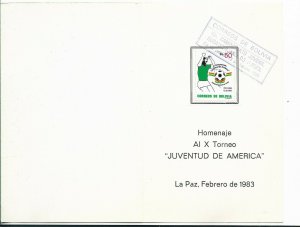 BOLIVIA 1983 SOUTH AMERICAN SOCCER CHAMPIONSHIP FIRST DAY CARD