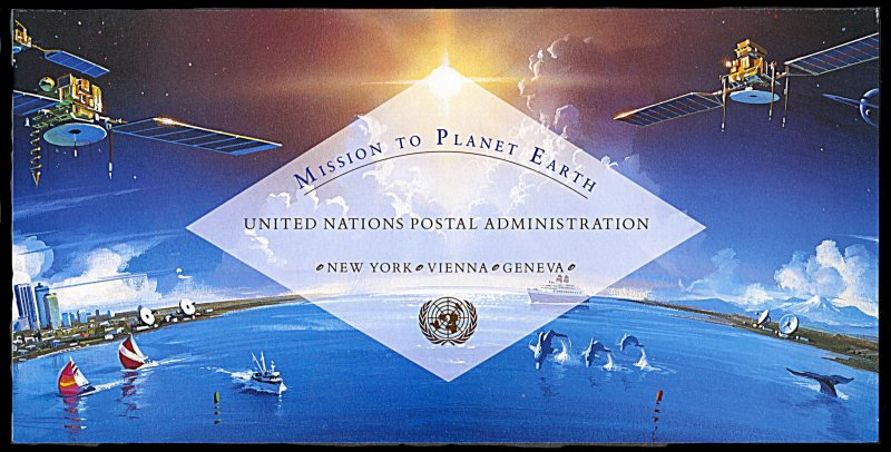 United Nations 610a, MNH souvenir booklet, Mission to Planet Earth