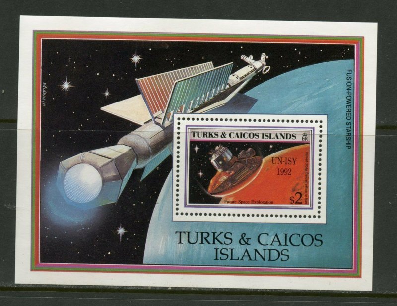 TURKS & CAICOS  1992  SPACE  UN-ISY 1992 SOUVENIR SHEET  MINT  NEVER HINGED