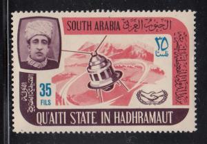 South Arabia Qu'aiti State 1966 MNH SG #85 35f Satellite International Cooper...