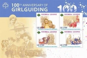 Sierra Leone 2010 - Girl Guiding 100th Anniversary Stamp - Sheet of 4 - MNH