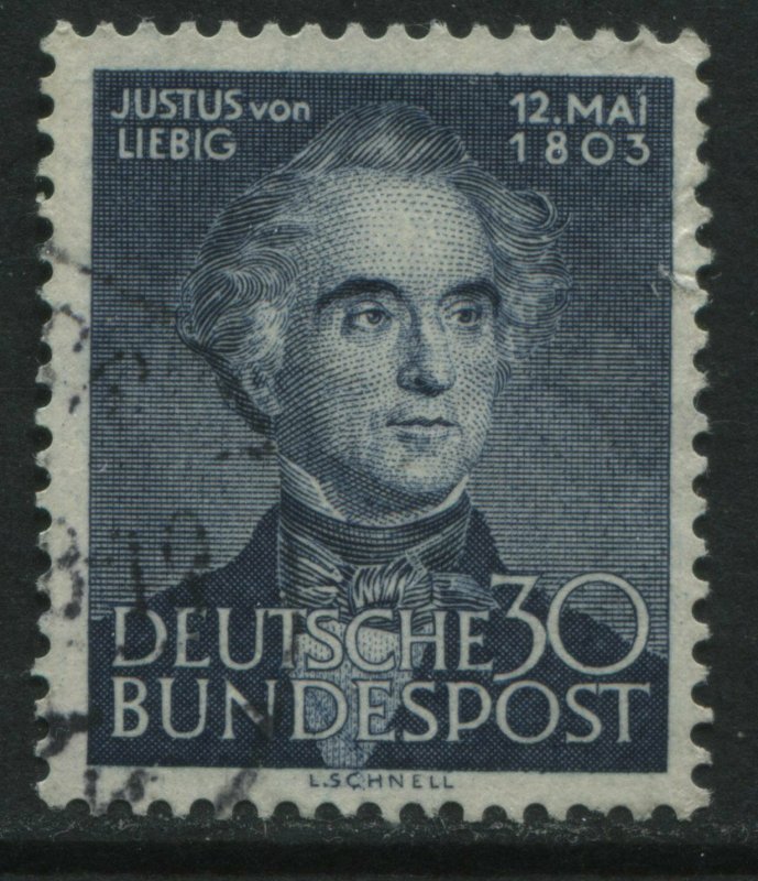 Germany 30 pf blue Justus von Liebig used