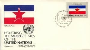 1980 United Nations Flag Yugoslavia(Scott 333) Artmaster FDC