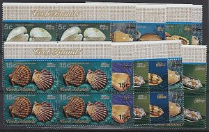 COOK IS 1978 Shells definitive overprint set MNH blocks of 4................B112