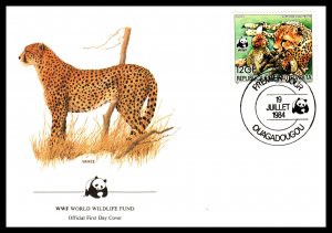 Burkina Faso 657 Cheetah WWF U/A FDC