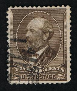 AFFORDABLE GENUINE SCOTT #205 VF USED 1882 ABNC 5¢ YELLOW BROWN BANK NOTE ISSUE