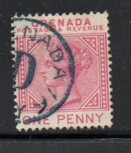 Grenada Sc 21 1883 1d rose Victoria stamp used