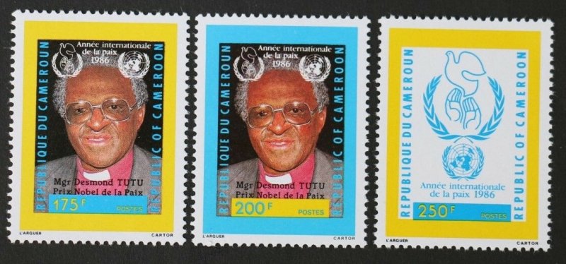 1986 Cameroon 1135-1137 Nobel laureates / Bischof Desmond Tutu 6,50 €