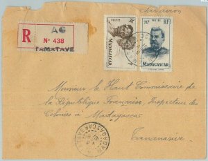 77369 - MADAGASCAR - POSTAL HISTORY - registered letter from TAMATAVE 1951-