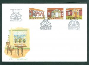 Aland. FDC 1998. Homesteads. Verandas . Sc.# 149-150-151.