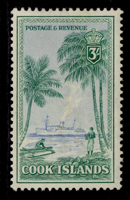 COOK ISLANDS GVI SG159, 3s light blue & bluish green, M MINT. Cat £21.