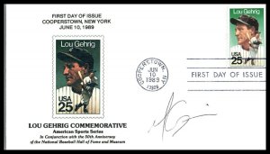 1989 Lou Gehrig The Iron Horse Sc 2417 Key Philatelic cachet FDC (2E