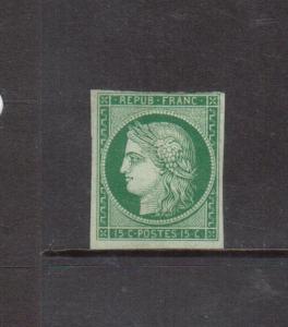 France #2 (Y & T #2) Mint Fine Unused (No Gum) **With Certificate**