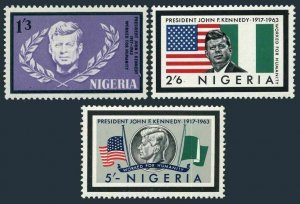 Nigeria 159-161,161a sheet,MNH.Michel 150-152,Bl.3.President John F.Kennedy,1964