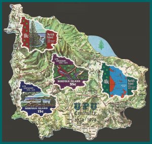 Norfolk Island 1974 UPU, MS, MNH  184a,SGMS162