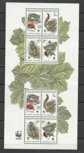 Czech Republic 1996 Sc#2984  WWF RODENTS  Sheetlet of 8 Stamps MNH