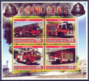 Djibouti 2006 Fire Trucks ( IV ) Sheet MNH