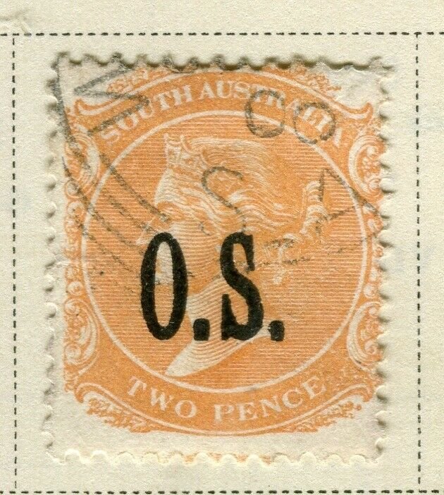 AUSTRALIA; SOUTH A. 1891 early Official ' O.S. ' issue used 2d. value