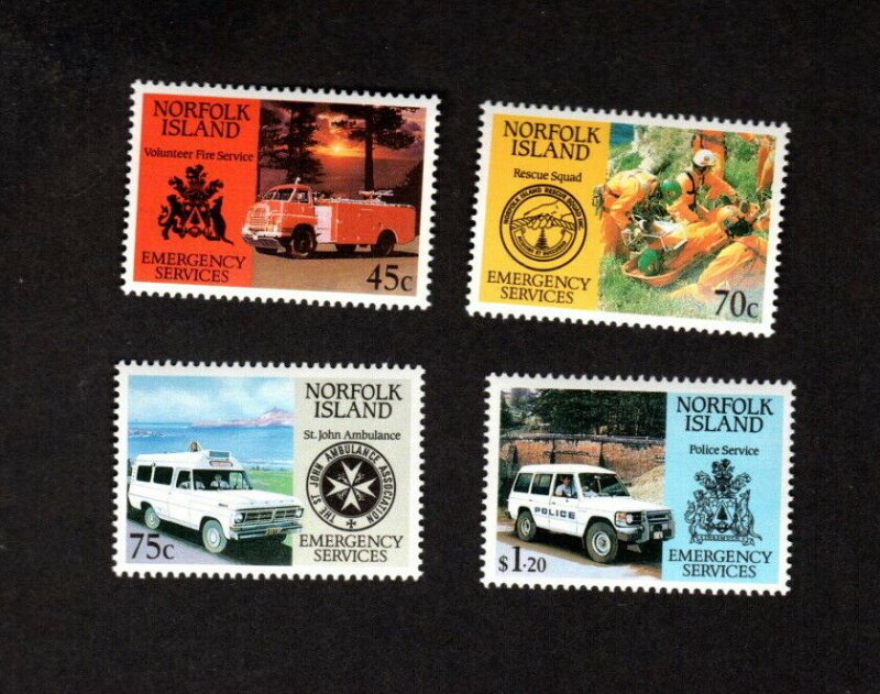 NORFOLK ISLAND MNH SET OF 4 EMERGENCY SERVICES STAMPS SCOTT # 534 - 537