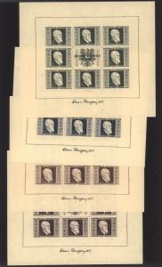 Austria 1946  Scott #B185-88 Renner Sheets MNH (CV 2000.00)