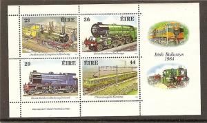 Ireland 584a MNH 1984 Locomotives Sheet