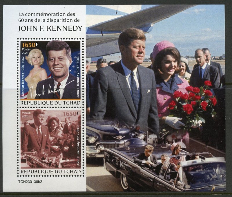 CHAD 2023 60th MEMORIAL ANNIVERSARY OF JOHN F. KENNEDY S/S MINT NEVER HINGED
