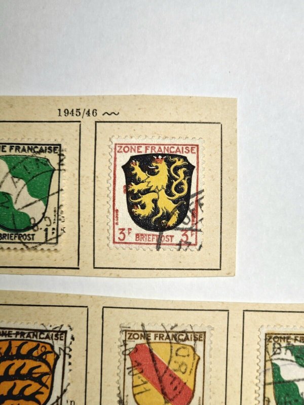 Germany Allied Occupation 1945 French Zone Complete Stamp Set Used SG F1-F13