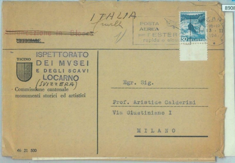 89082 - SWITZERLAND - POSTAL HISTORY - COVER from ARCHEOLOGICAL MUSEUM 1947