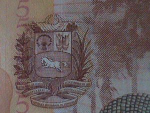 ​VENEZUELA-2013 -CENTRAL BANK-$5 LOVELY CUSPON- POLYMER NOTE-UNC-VF- WATER MARK