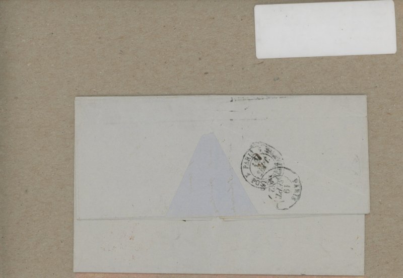 SWITZERLAND  0 SFL  ZURICH TO PARIS FRANCE 1862 ROTHSCHILD  (2746 5.j)