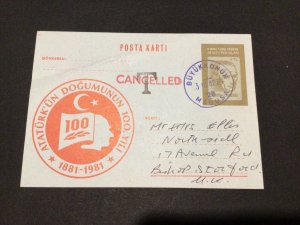 Turkish Cyprus 1981 to pay charge to UK postal card Ref 59710