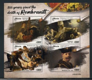 LIBERIA 2023 355th MEMORIAL ANNIVERSARY OF REMBRANDT  SHEET MINT NEVER HINGED