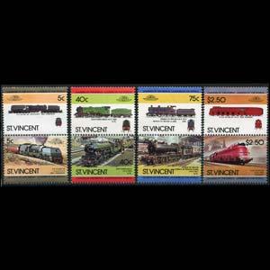 ST.VINCENT 1984 - Scott# 787-90 Locomotives Set of 8 NH