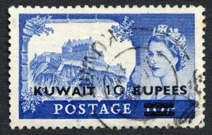 Kuwait SG109a 10r on 10/- Overprint Type II Fine Used Cat 150 pounds