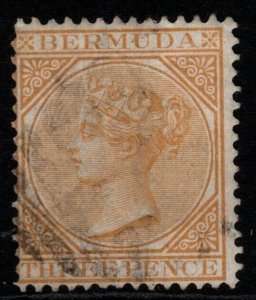 BERMUDA SG5a 1874 3d YELLOW-BUFF USED